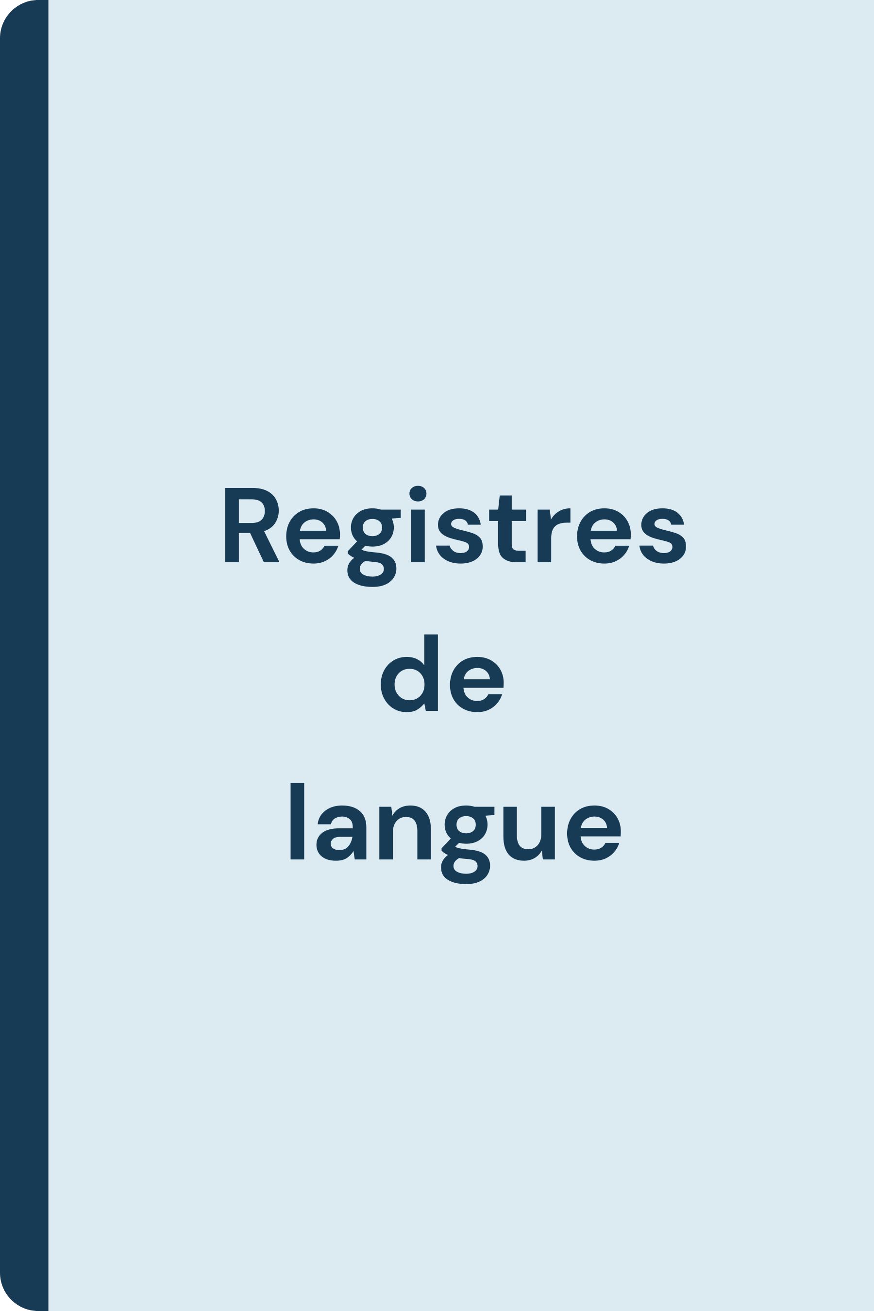 Les registres de langue